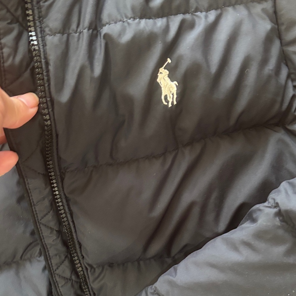 Polo by Ralph Lauren Black Puffer Coat with Fur Hood - Picture 2 of 6